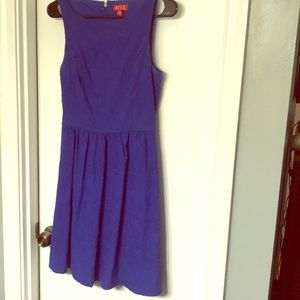 Bright Blue A-line dress with texture detail